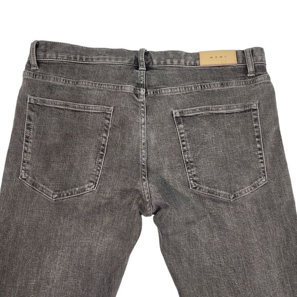 MNML Mens Jeans Zippered leg opening Size 38 x 34 Whiskered Y2K 90s Gray - Picture 4 of 14